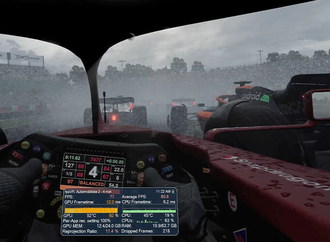 F1 22 - VR Benchmark Pimax RTX 4090